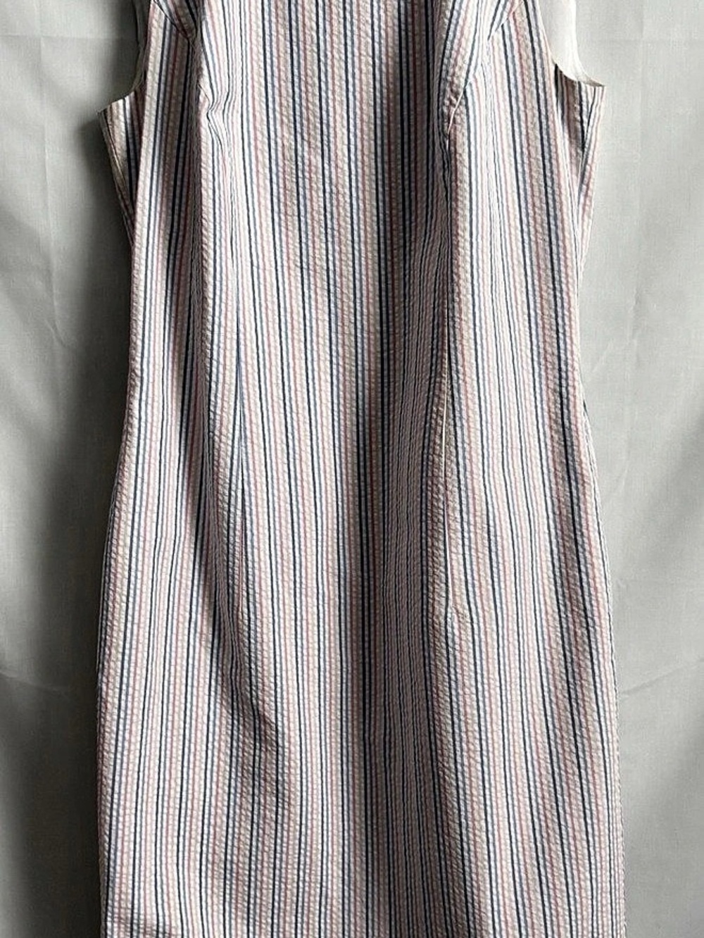 Brooks Brothers Striped Stretch Cotton Seersucker Dress White & Blue Size 2